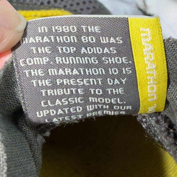 Adidas Marathon 10 adiPRENE Women's Size 10.5 Running Shoes Gray Yellow Sneakers - Picture 12 of 15